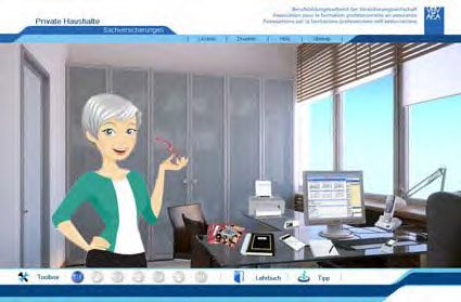 Instructional design interactive learning game, insurance Swiss