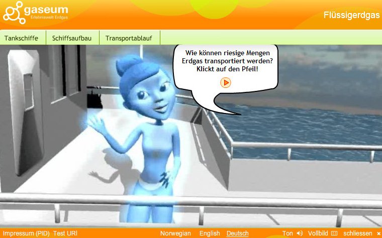 Interactive museum guide, natural gas